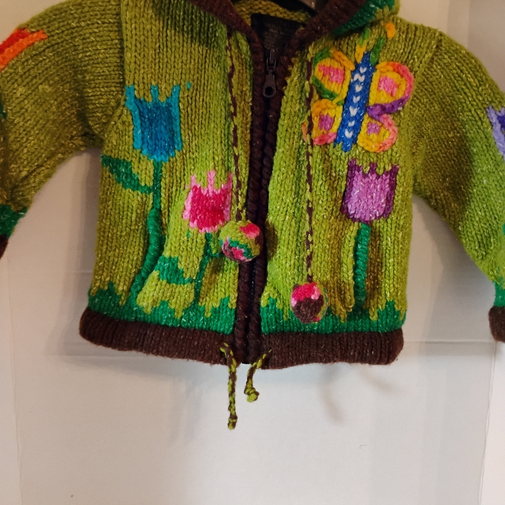Otavalo Native American Vintage Girl Toddler Sweater